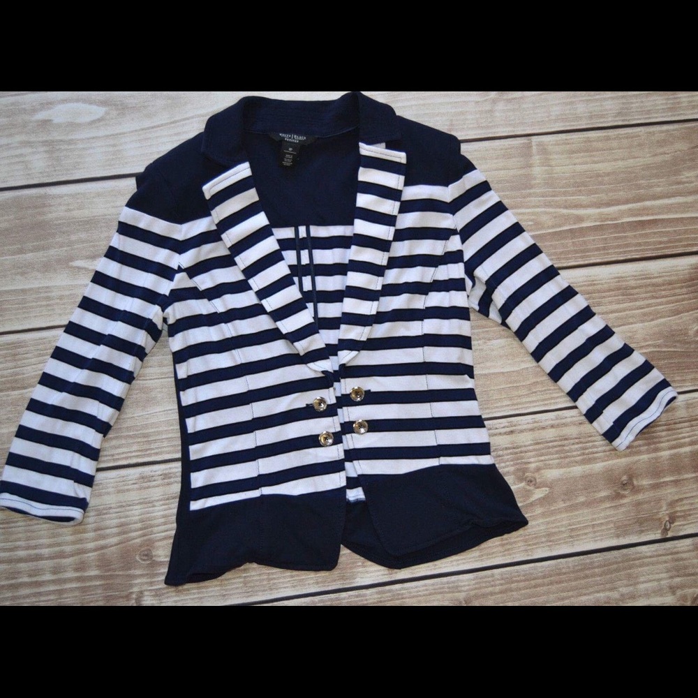 White House Black Market knit striped blazer  8 P